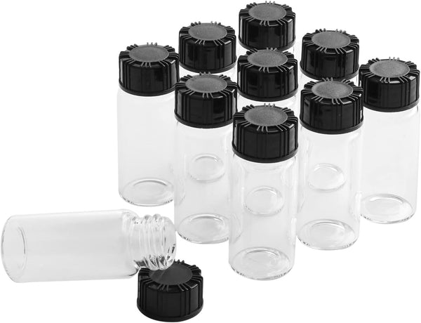 10ml Glass Spice Jars, 10 PCS Small Empty Containers for Seasoning Storage, Camping Sample Vials