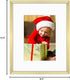 Golden State Art Gold 8x10 Aluminum Frame for 8 x 10 Picture or 5x7 Photo with Mat - Shatter-Resistant Glass