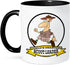 3dRose Funny Worlds Greatest Scout Leader Cartoon Mug, Two Tone, 11 oz, Black/White