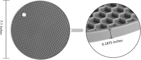 Silicone 2-Pack Trivets for Hot Dishes - Hot Pads for Kitchen, Flexible Easy to Wash and Dry (Blue)