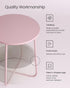ULET223R61 VASAGLE LILEA Collection - Small Round Side End Table, Modern Nightstand with Fabric Basket, Jelly Pink