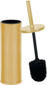 Deep & Sturdy Toilet Bowl Brush with Holder - Durable Scrubbing Bathroom Cleaner - Household Supplies, Gold