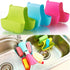 3 Pack Saddle Silicone Sink Caddy, Sponge Soap Brush Holder Organizer for Kitchen (Blue, Green, Pink)