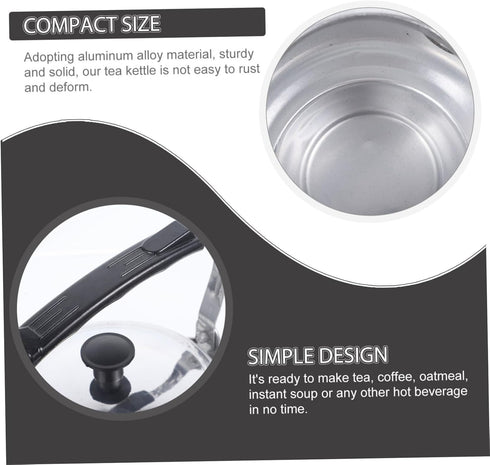 Metal Teapot Hot Tea Maker, Outdoor Stove Safe Kettle, Wear-Resistant Camping Kettle, Induction Heater