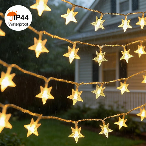 49.2ft 100 16ft 8 IP44 RaThun Warm White Star String Lights, LED with Extended Lead Wire & Remote, Modes, Waterproof
