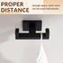 APLusee Double Robe Towel Hook, Stainless Steel Square Dual Coat Hook, Matte Black Utility Storage Hanger