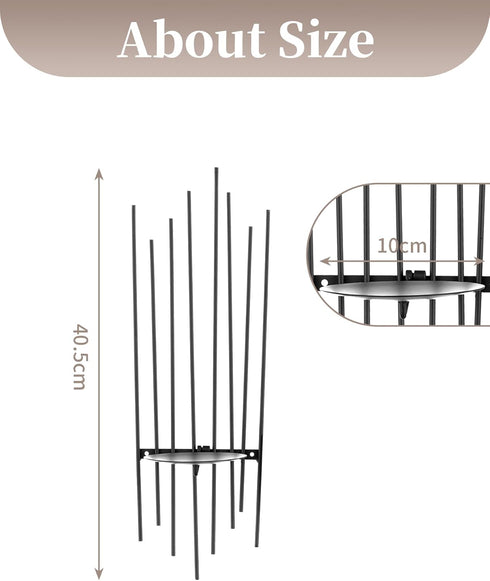 Set 2 Sziqiqi Wall Candle Holder Black: Wall Candle Sconces of for Pillar - Modern Sconces Decor for Living Room