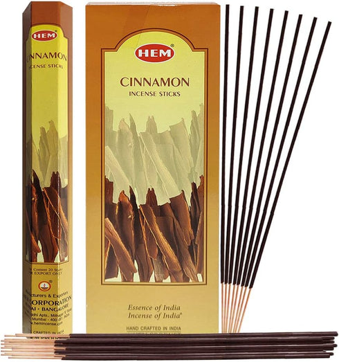 Cinnamon Incense Sticks Bundle with Holder, Hem Incense Sticks