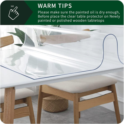 FEHAONST 20x36 inch Waterproof Crystal Plastic Tablecloth for Side Table Computer Tabletop Wood Marble Metal Furniture