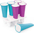 Zoku Summer Pops - 6 Squeezable Silicone Molds with Reusable Spill-resistant Lids and Tray