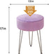 Cpintltr Vanity Stool - Velvet Ottoman Bench, Round Modern Dressing Stool, Small Side Table Footstool with Metal Leg