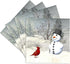 3dRose CST_18581_3 Cardinal and Snowman in Winter, Ceramic Tile Coasters (Set of 4)