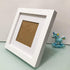 ZXT-parts 8x8 Picture Frames with 6x6 Opening Mat, Square White Solid Wood Frame with Plastic Panel for Tabletop or Wall