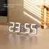 mooas 3D Pure Mini White LED Clock Multi-Function LED Clock Calendar Alarm Temperature 8.5"