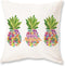 ONWAY Summer Throw Pillow Cover 18x18 Tropical Pineapples Floral Cushion Case for Happy Summer Decor