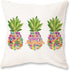 ONWAY Summer Throw Pillow Cover 18x18 Tropical Pineapples Floral Cushion Case for Happy Summer Decor