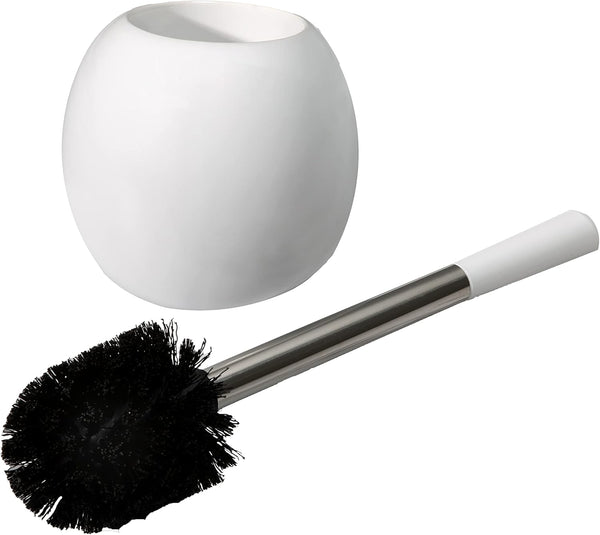 Bath Bliss Ceramic Dome Brush & Holder Set, Decorative, Modern, Freestanding, Heavy