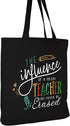 ELEGANTPARK Teacher Gifts for Women, Black Cotton Canvas Tote Bag for Appreciation Week, Graduation, Christmas