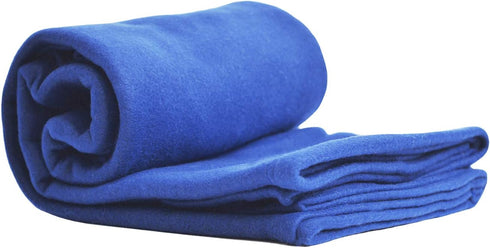 Cozy-Soft Microfleece Travel Blanket, Royal Blue, 50x60 Inch, Lightweight, Compact