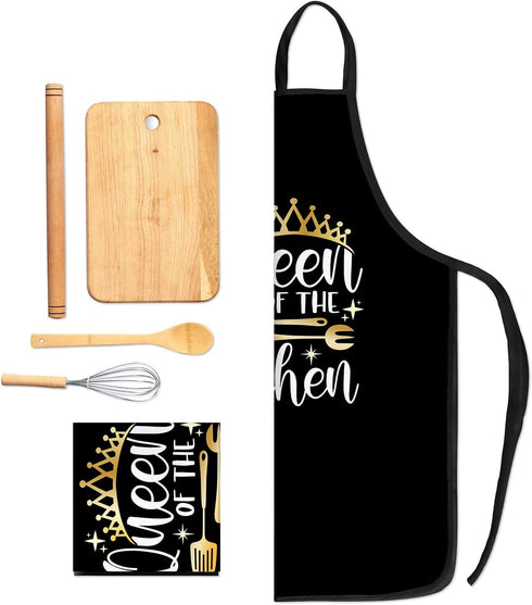 Grilling Aprons for Women and Men - BBQ Baking Apron, King and Queen Aprons, Funny Couple Aprons