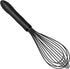 Kitchen Silicone Whisk, 11-Inch Heat Resistant Non Scratch Whisk, Metal Wire Stainless Steel Egg Bread Tool, Black