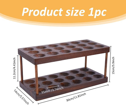 SUPERFINDINGS Wooden Egg Container Rack Egg Storage Display Rack 2 Tier Wooden Egg Tray Holds Egg Container Egg Holder Countertop Egg Tray Organizer Egg Storage Trays Stackable with 36 Holes