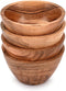 NIRMAN Acacia Wood Bowl Set of 4 for Kitchen, Nuts, Candy, Appetizer, Snacks, Olive (4.5" x 4.5" x 2.5")