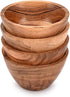 NIRMAN Acacia Wood Bowl Set of 4 for Kitchen, Nuts, Candy, Appetizer, Snacks, Olive (4.5" x 4.5" x 2.5")