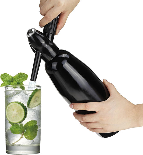 1L 8 CO2 Soda Siphon, Carbonated Water Machine, Soda Maker, Portable Aluminium Sparkling Water Maker for Home Bar