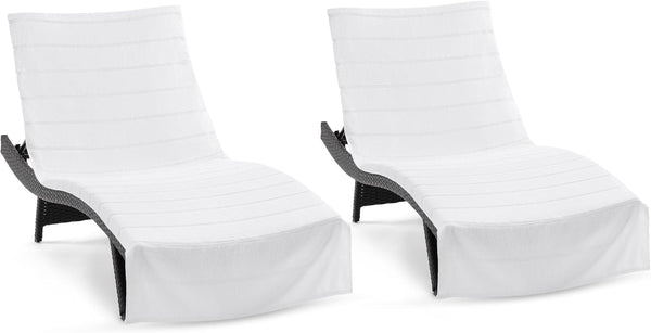 Arkwright Las Rayas Chaise Lounge Cover Towel with Pocket - Pack of