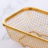 Kitchen Drawer Organizer, BuyGo Stainless Steel Storage Container, Gold Metal Cabinet Storage Basket, Pack of 2
