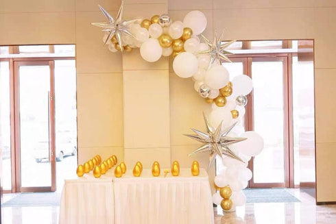 Tellpet Star Balloons Foil Balloon, 2pcs Large Silver Balloon for Birthday Bachelorette Engagement Wedding Party