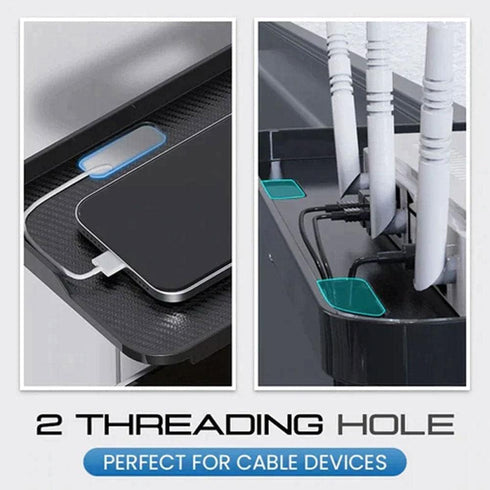 Bodur Top TV Monitor Shelf - Multifunctional Headboard Cable Box Holder , Ideal for Behind Computer, DVD Player