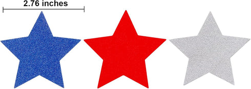 Frienda 44.3 ft Red Blue White Star Streamers, Patriotic 4th of July Decorations, 3 Pack Star Garland