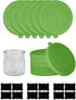 12 Pack Silicone Oui Yogurt Jar Lids with 8 Labels, Food-Grade Lids
