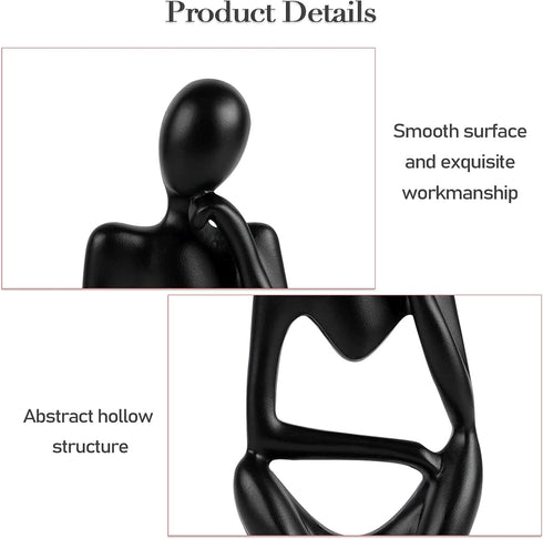 NxInnoX Creative Resin Thinker Minimal Abstract Art Sculpture Statue Figurines Home Office Bookshelf Desktop Decor