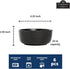 6.25"/24 oz Set 6, Double Line Cereal Bowl, of Matte Black