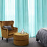 MIULEE 2 Turquoise Semi Sheer Window Curtains, Aqua Blue Linen Textured Grommet Top Drapes for Bedroom Living Room
