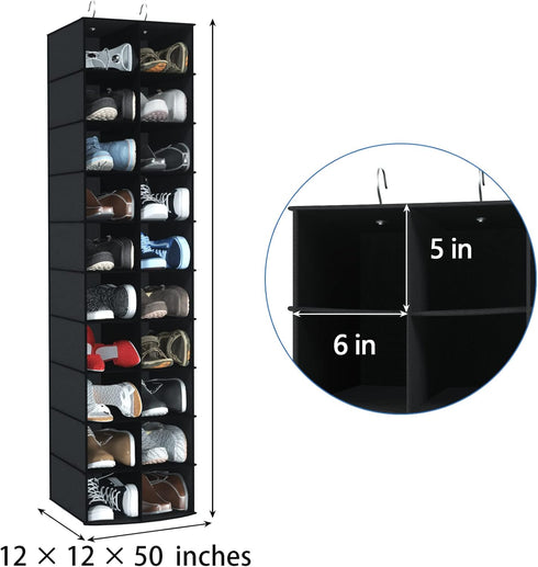 Closet, 20 Closet 12''W12''Dx 50''H coastal rose Hanging Shoe Organizer for Sections Hanging Organizers and Storage