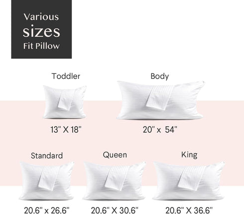 FAUNNA 600TC 100% Cotton Pillow Protectors - Queen Size (20x30), 4 Pack, Oeko-TEX Certified, White
