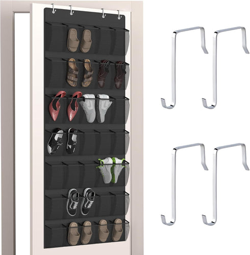 Aisoso Over the Door Shoe Organizer with 35 Large Breathable Mesh Pockets