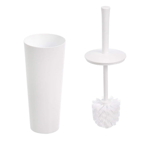 Amazon Basics Toilet Brush and Holder Set - 4-pack, White, Previously AmazonCommercial Brand