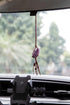 Dahey Macrame Crystal Car Charms - Handmade Crystal Rear View Mirror Ornament, Set of 2