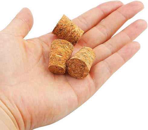 100 Pieces #7 Tapered Cork Plugs, Premium Blank Wine Stoppers Replacement Corks, 0.8 x 0.6 x 1 Inch