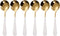 Stainless Steel Soup Spoons Set of 6 - Modern Round Head Spoons for Soup, Grain, Dessert, Milk Tea