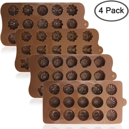 DanziX 4 Pack Flower Shape Silicone Molds, Chocolate Candy Mold for Wedding, Festival, Parties, DIY Enthusiasts - 15