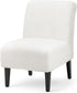 XIAROGEE Teddy Wool Armless Accent Chair Cover Heavy-duty Soft Plush Armless Chair Slipcover