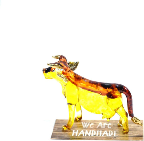 Cow Art Handmade Glass Blown Pet/Wild Animal Figurine