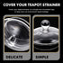 UPKOCH Tea Steeper, 4 Pack Glass Teapot Lid Replacement, Teapot Strainer Covers and Tea Filters