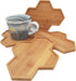 4PCS Mosaic Bamboo Coasters for Crafts, Blank Base Trays, DIY Mosaic Supplies, Drinking Cup Coaster, Plant Coaster